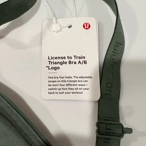Lululemon License to Train Triangle Bra in the color Grey Eucalyptus. - Picture 10 of 10